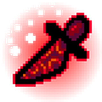 A red-tinged knife icon